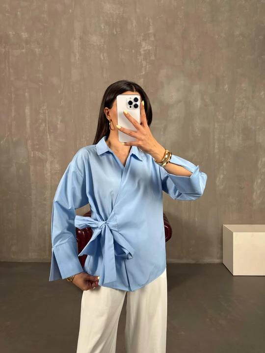 Bağlamalı Basic Poplin Gömlek