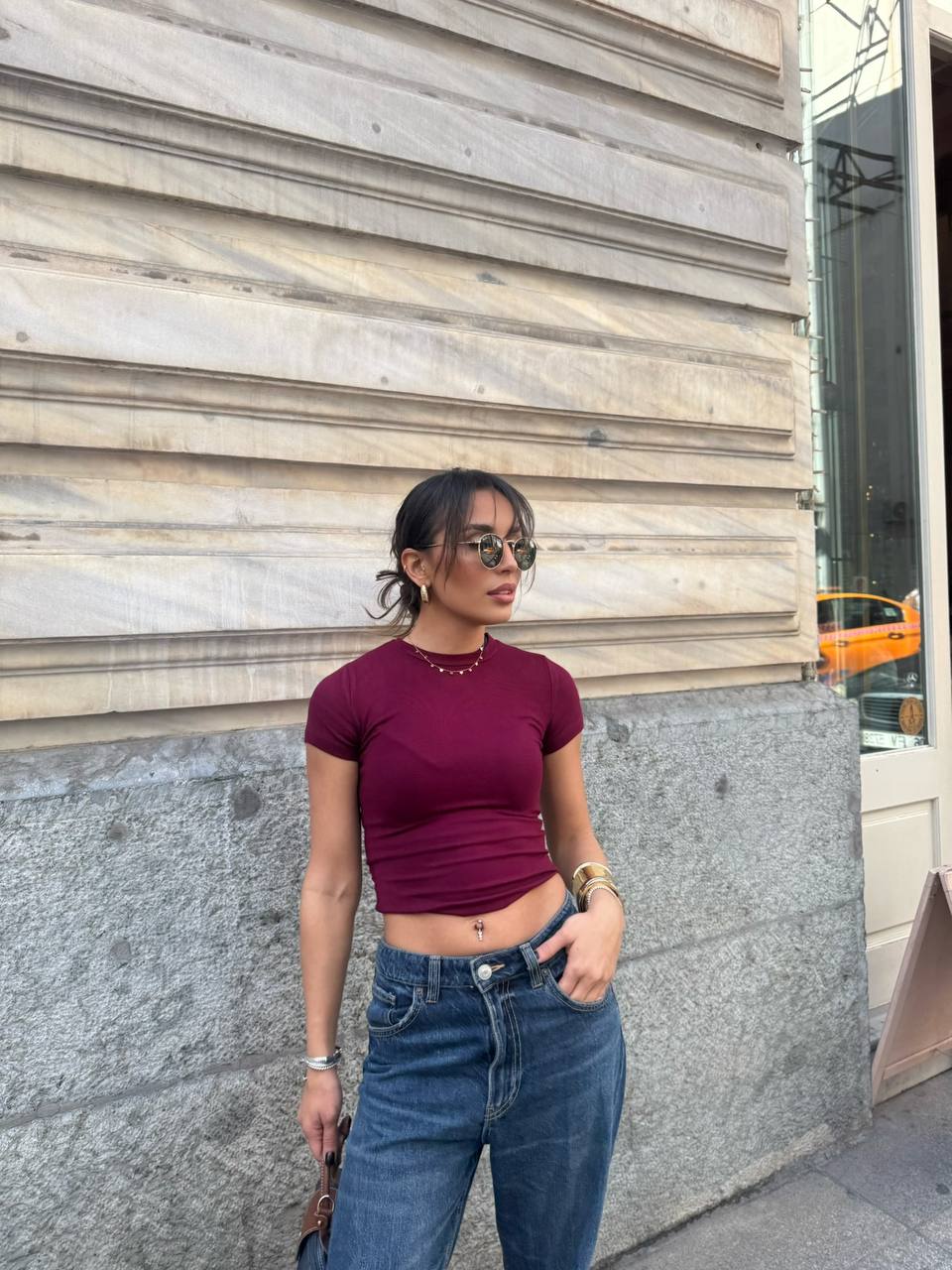 Kısa Kollu Crop Tişört