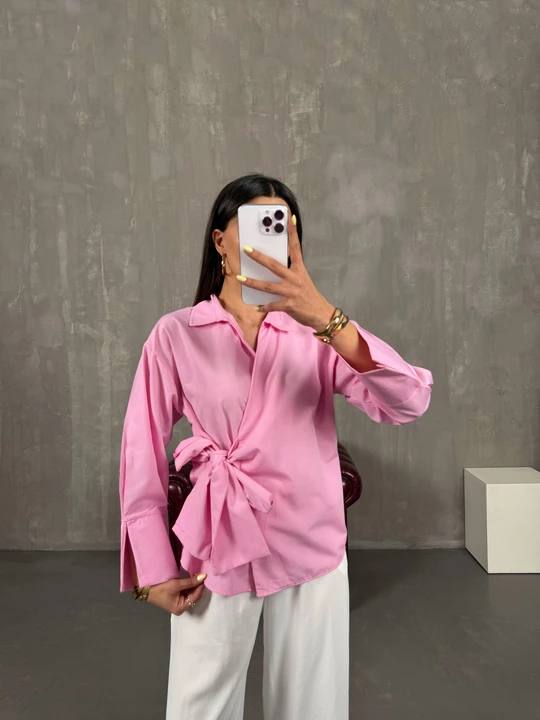 Bağlamalı Basic Poplin Gömlek