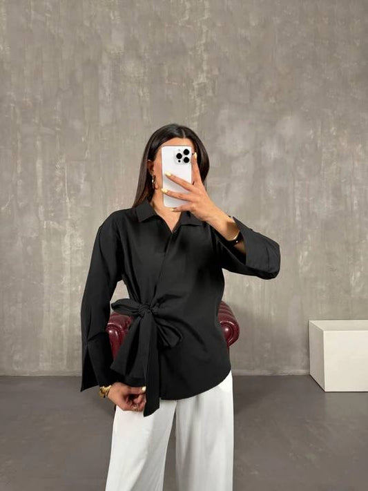 Bağlamalı Basic Poplin Gömlek